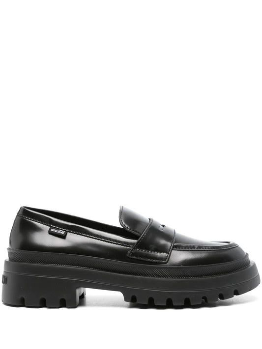Love Moschino penny slot leather loafers