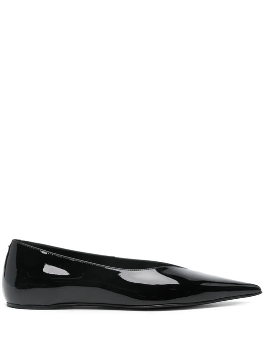 TOTEME The Patent Asymmetric ballerina shoes