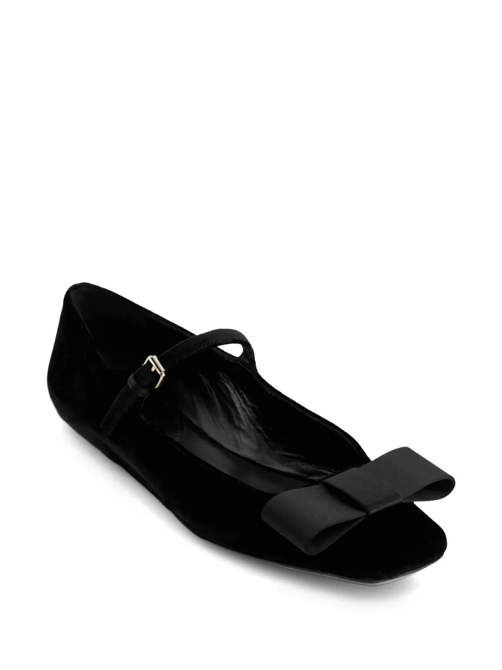 Giambattista Valli bow-embellished velvet ballerina shoes