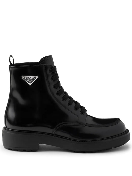 Prada brushed-leather boots