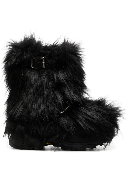 sacai faux-fur boots