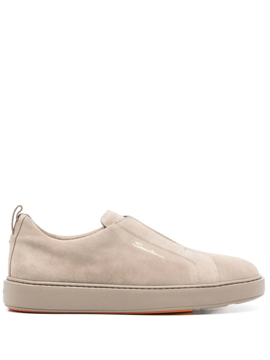 Santoni suede slip-on sneakers