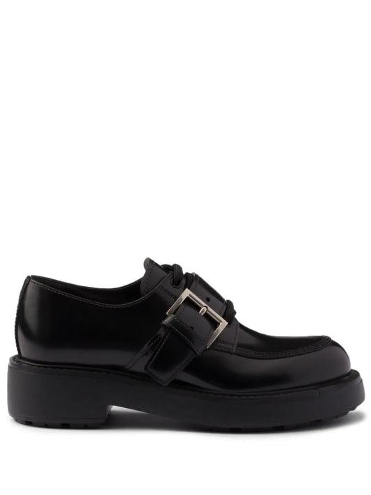 Prada Brushed leather lace-up shoes