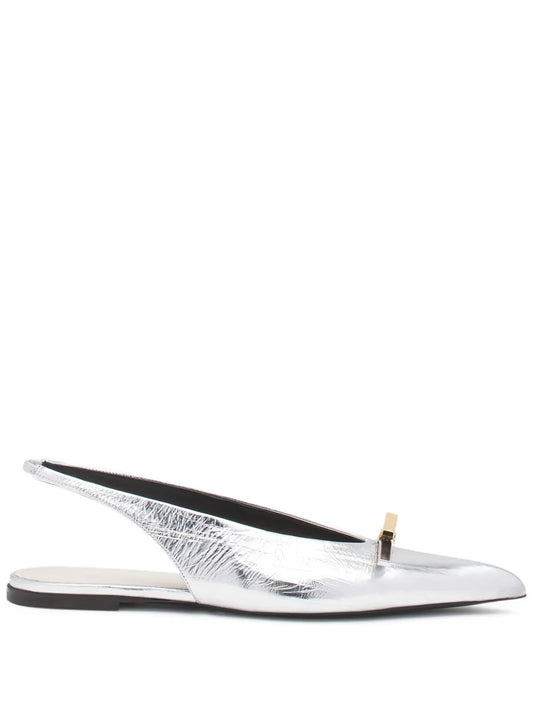 Lanvin laminated leather ballerina shoes