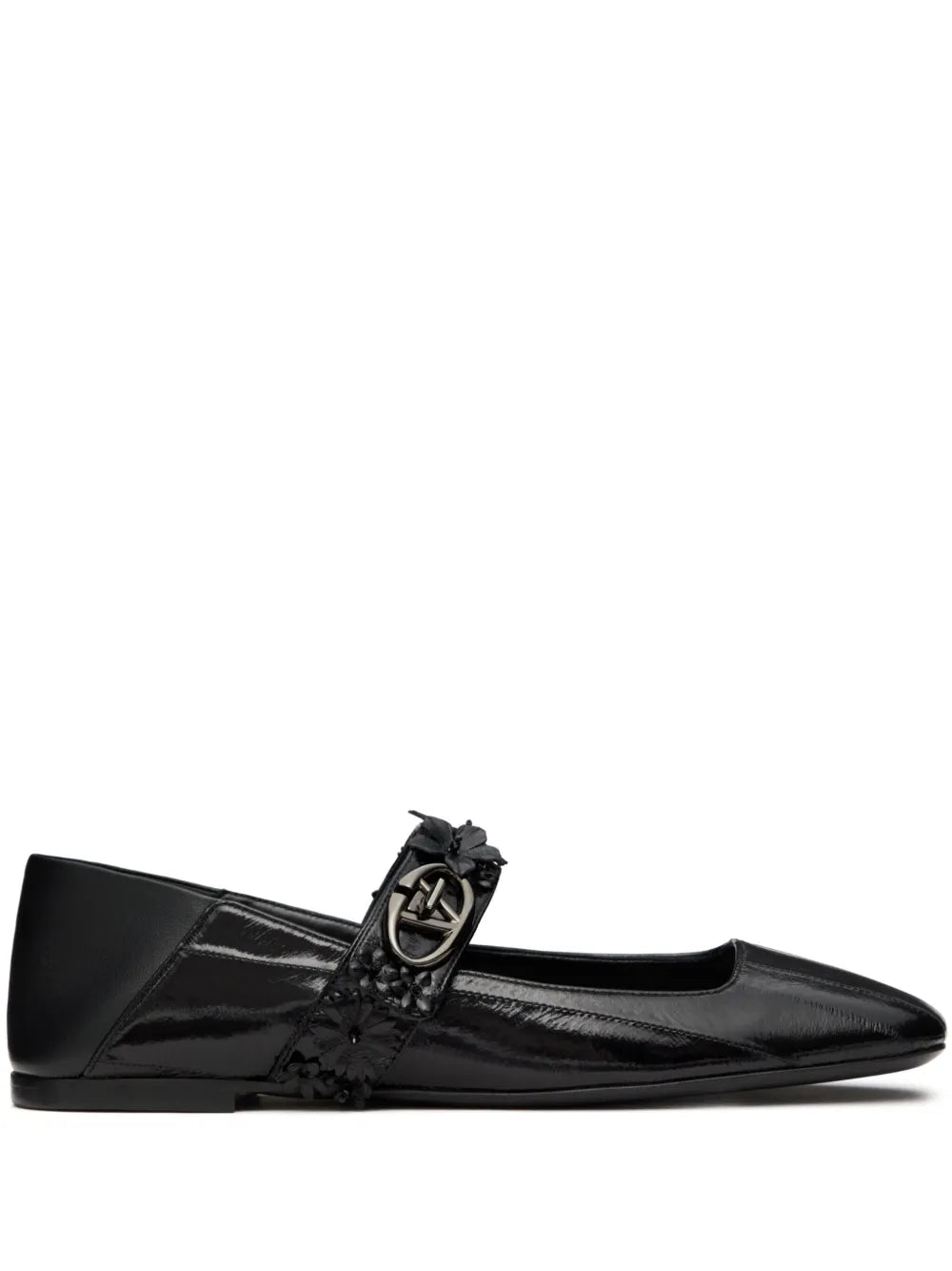 Valentino Garavani Floral-appliqué ballerinas 