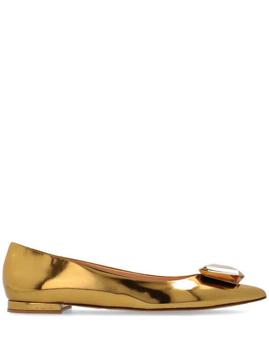 Gianvito Rossi 10mm gem-emebellished ballerinas