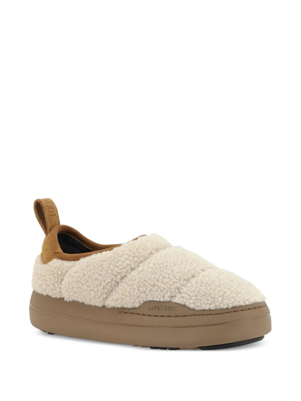Moon Boot Sand teddy fabric MB Park Puffer slip on