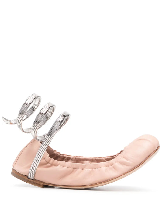 René Caovilla leather ballet flats