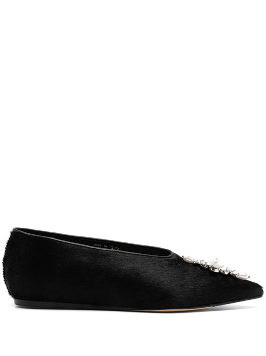 Simone Rocha embellished point toe ballerina shoes