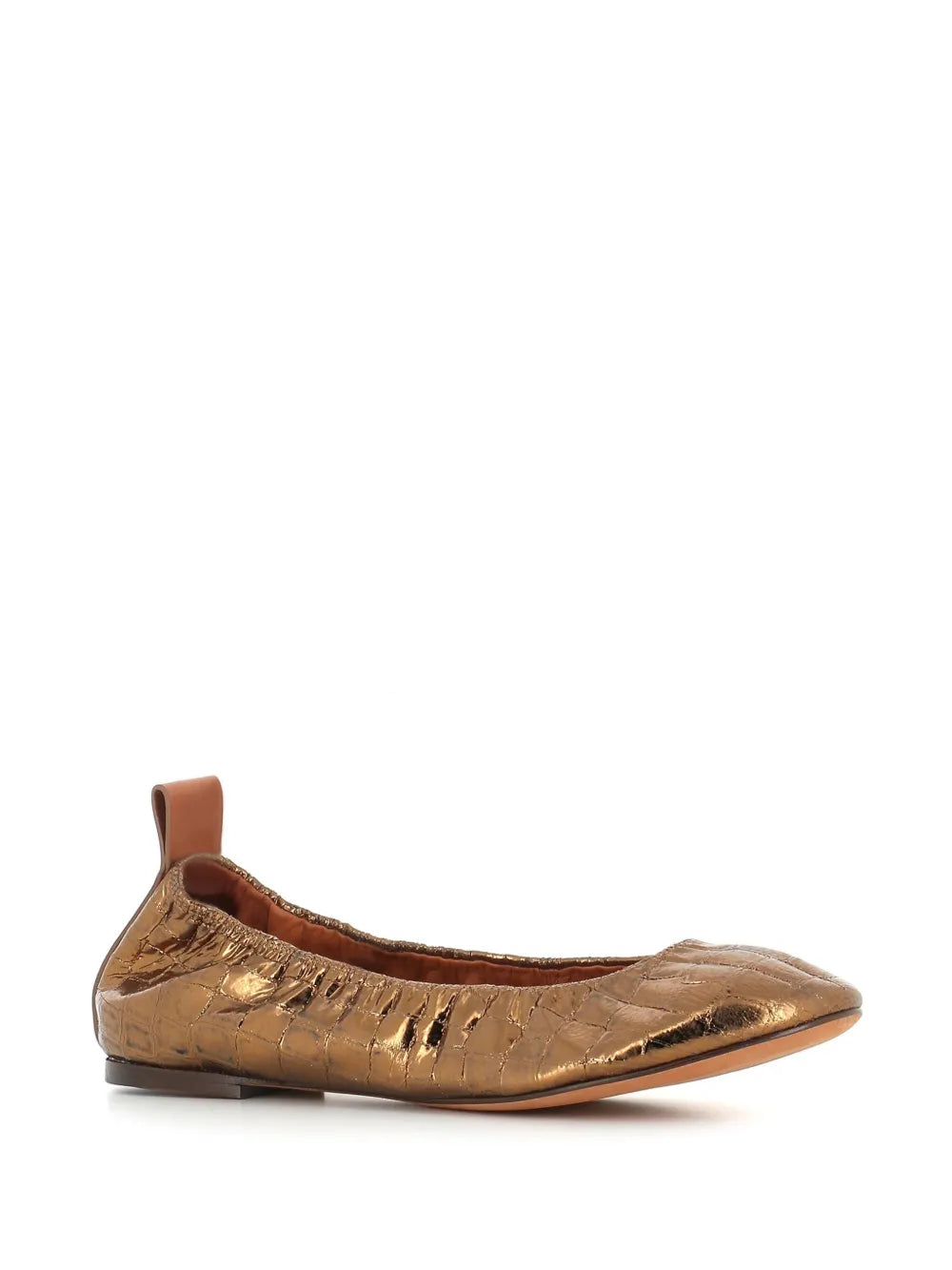 Lanvin crocodile-effect leather ballet shoes