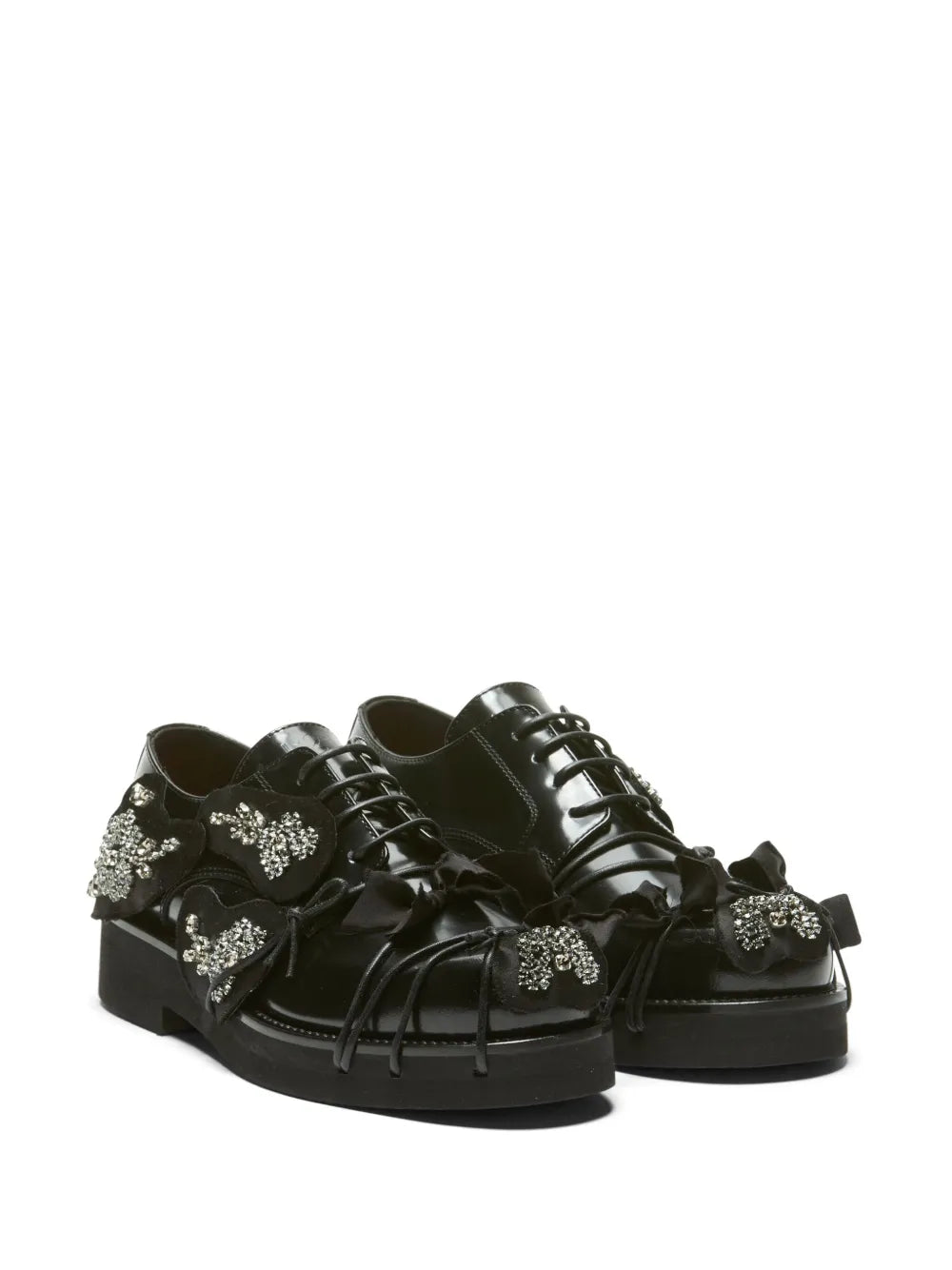 Nº21 crystal-embellished leather derby shoes