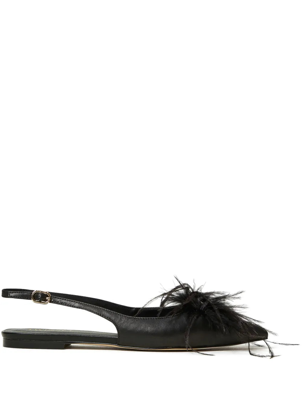 TWINSET feather-detail slingback ballet flats 