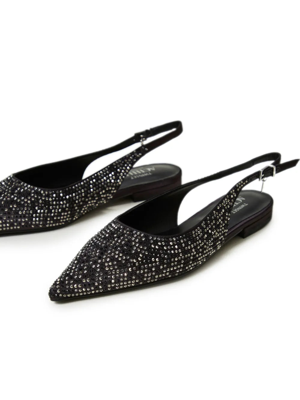TWINSET rhinestone-embellished slingback ballet flats 
