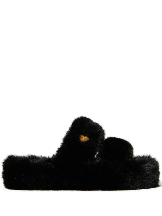 TWINSET faux-fur slides