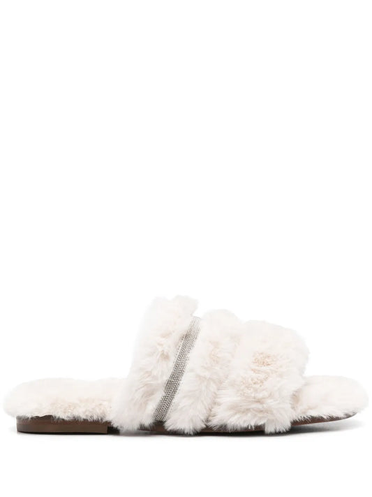 Peserico faux-fur slides