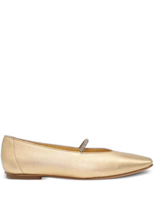Pedro Garcia metallic leather ballerina shoes