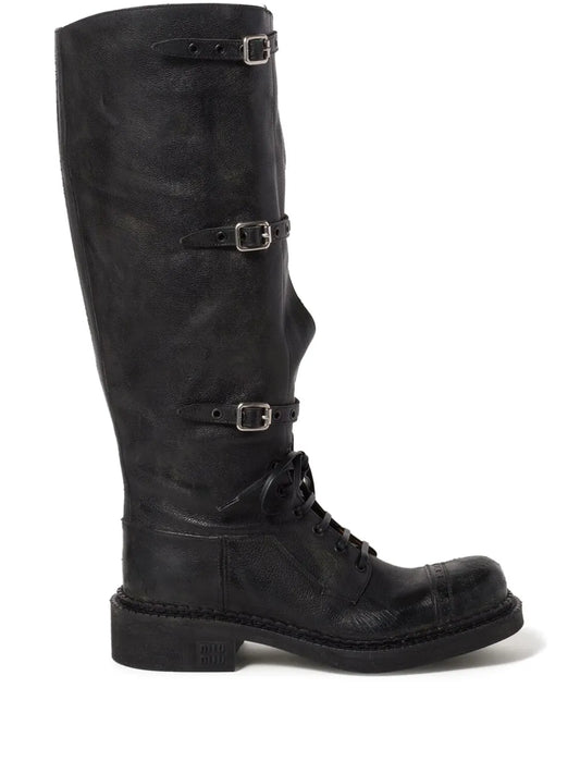 Miu Miu multi-buckle leather boots
