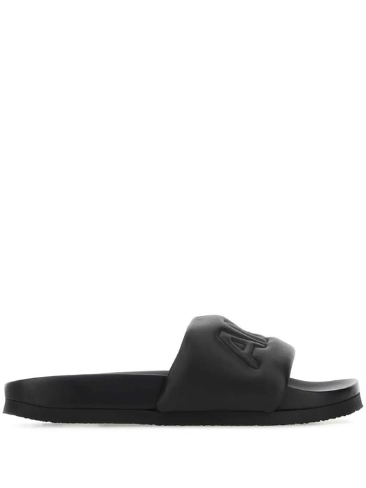 AMBUSH logo-embossed leather slippers 