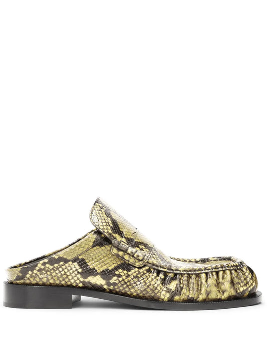 DRIES VAN NOTEN snakeskin-effect mules