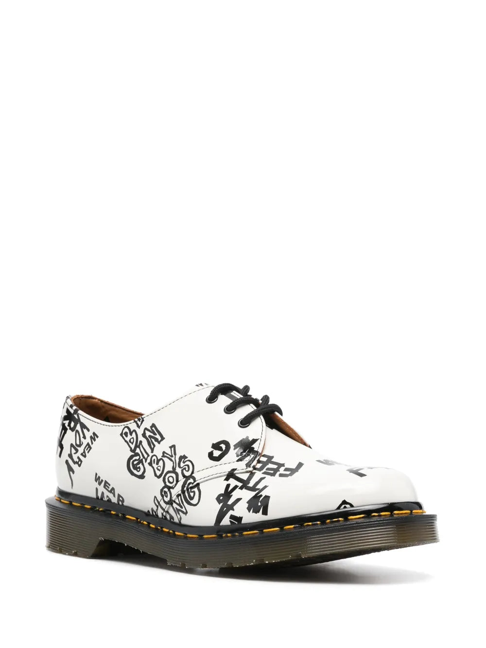 Comme Des Garçons Comme Des Garçons x Dr. Martens text-print Derby shoes