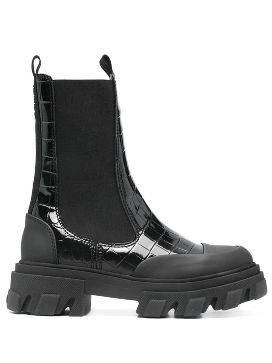 GANNI croc-effect Chelsea boots