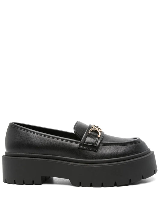 TWINSET 45mm logo-buckle leather loafers