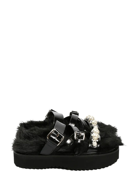 Simone Rocha faux fur platform sandal