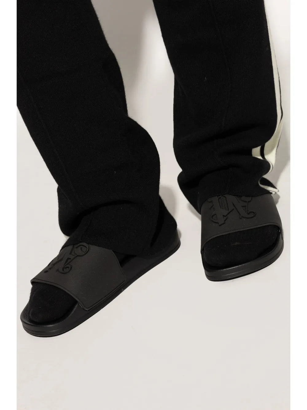 Palm Angels monogram-embossed pool slides