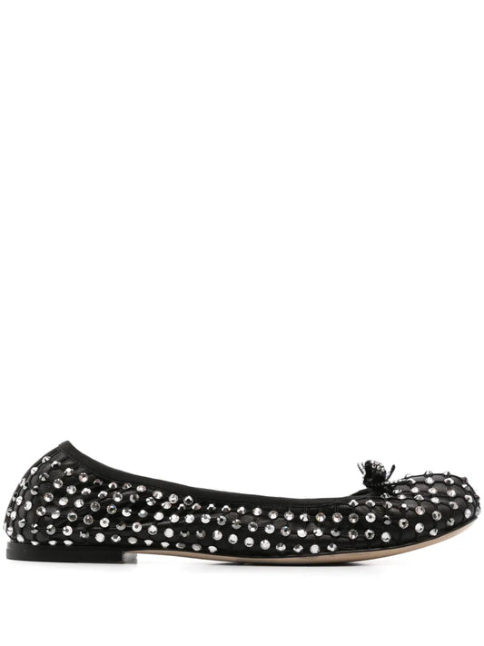 René Caovilla crystal-embellished ballet flats