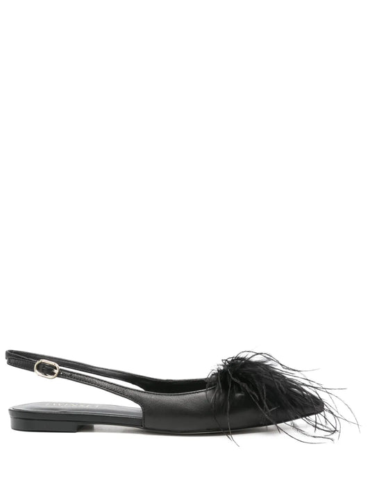 TWINSET feather-detailed ballet flats