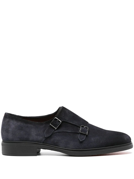 Santoni suede monk shoes