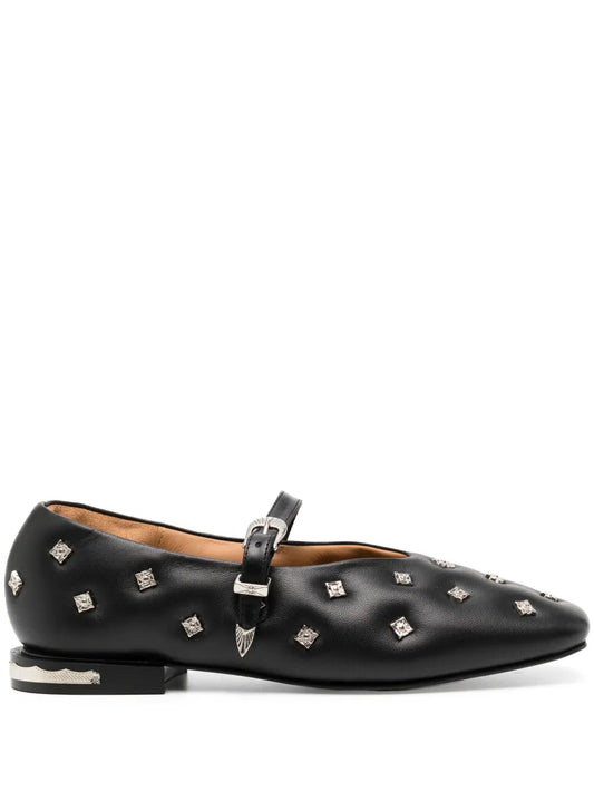 Toga studded square-toe Mary Jane shoes
