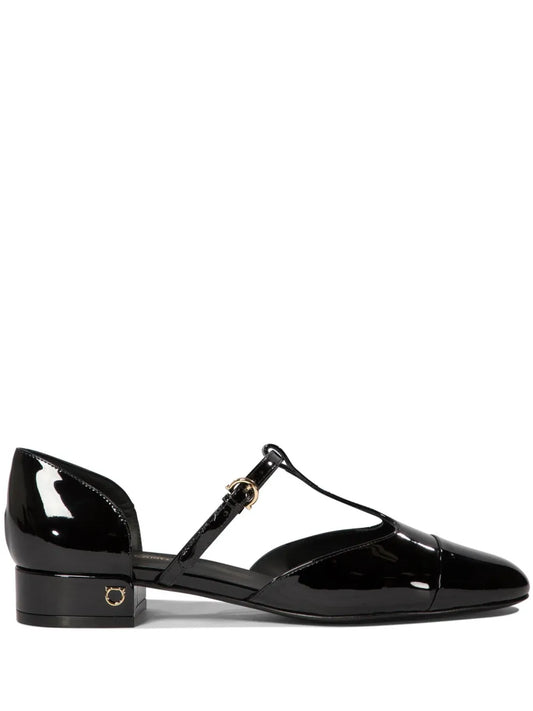 Ferragamo T-strap ballerina shoes