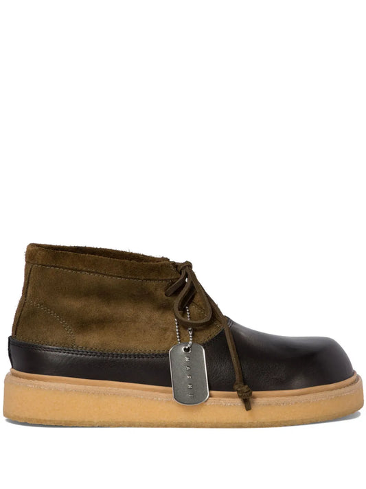 Marni logo-tag leather ankle boots 