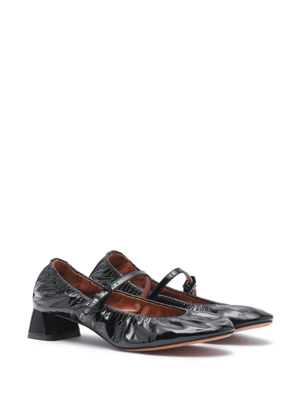 Lanvin wedge-heel leather ballerinas