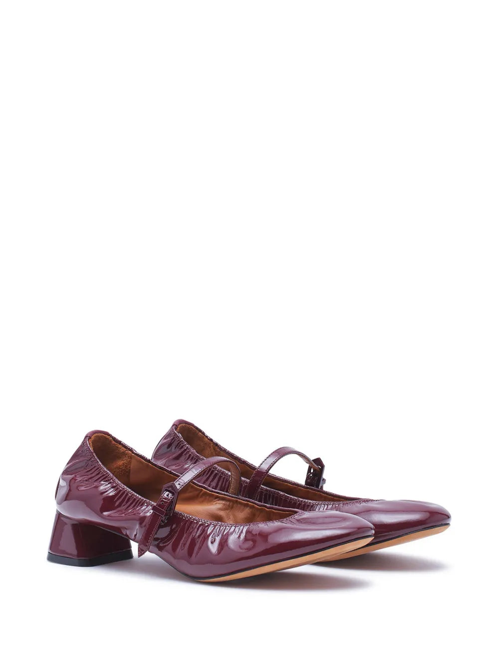 Lanvin wedge-heel leather ballerinas