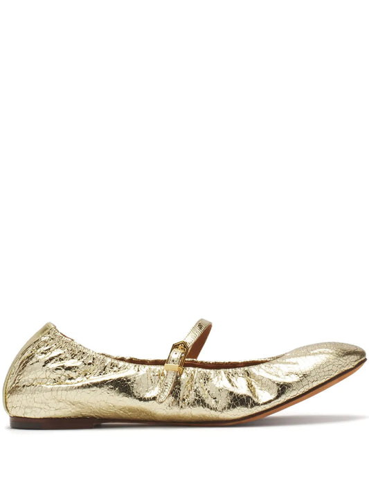 Lanvin logo-tag leather ballerinas 