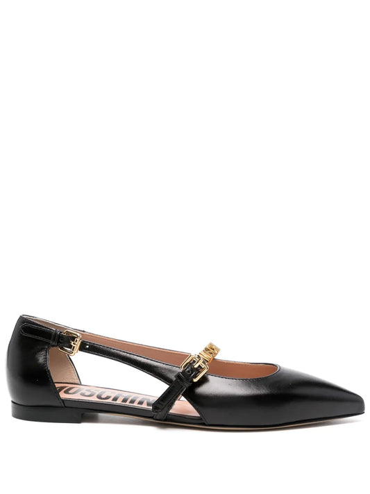 Moschino logo-lettering ballet flats
