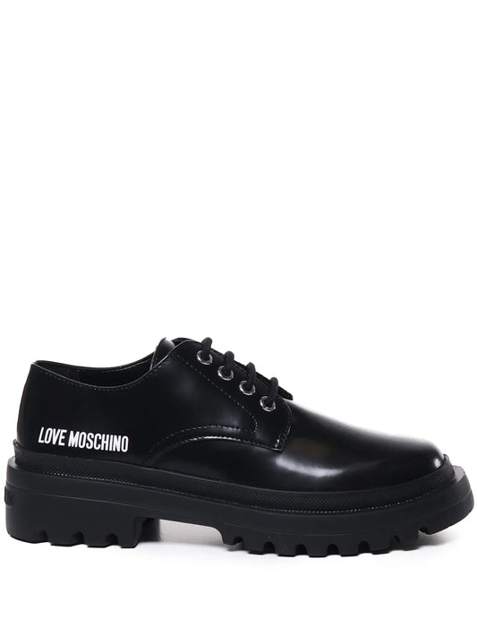 Love Moschino logo-print oxfords 