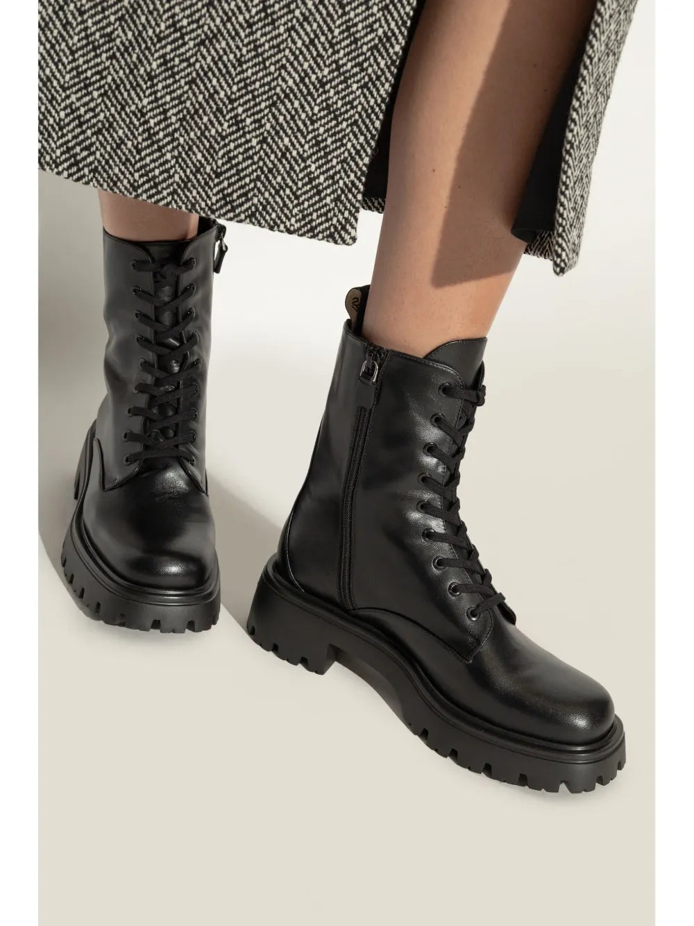 Stuart Weitzman lace-up leather boots 