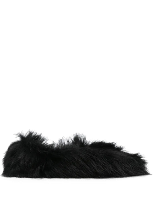 Jil Sander faux-fur ballerina shoes
