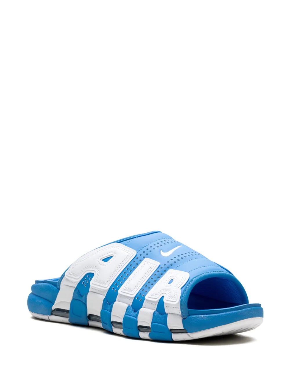Nike Air More Uptempo "University Blue/White" slides
