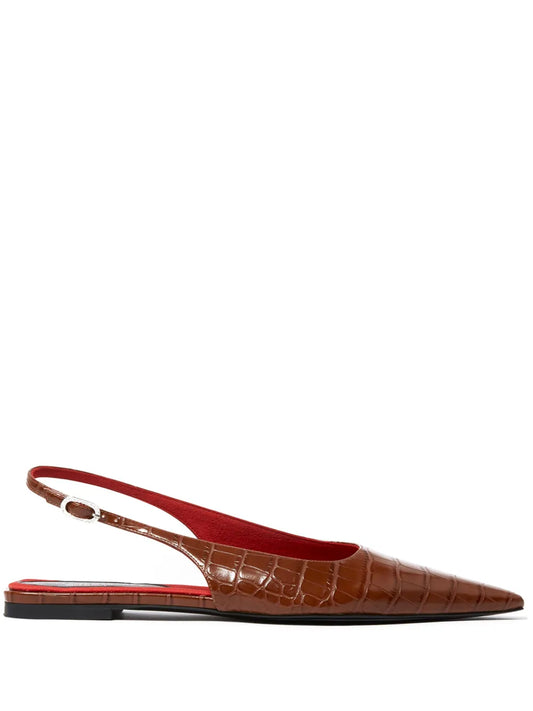 Stella McCartney Elsa crocodile-embossed ballerina shoes