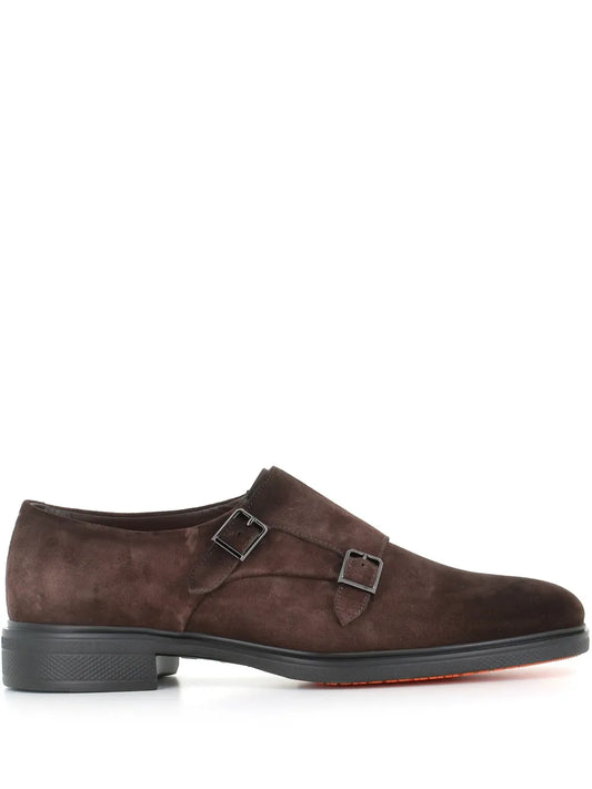 Santoni suede monk shoes