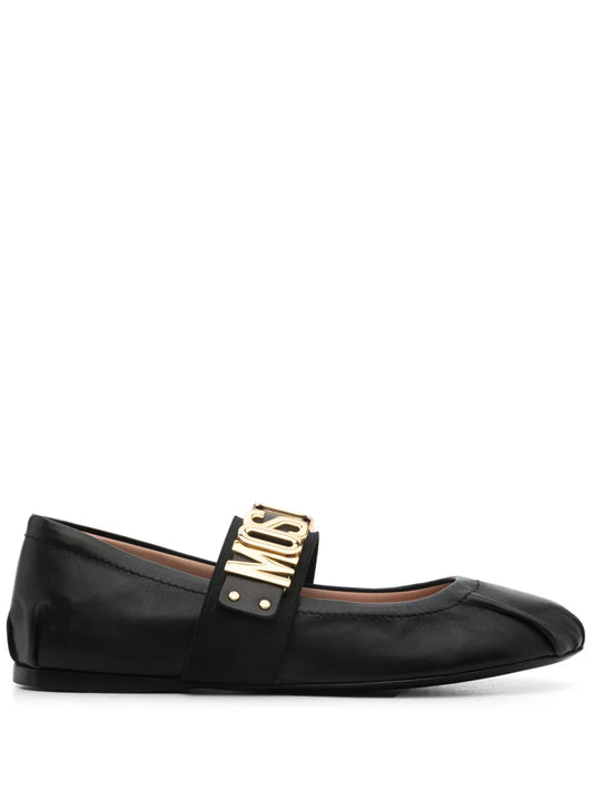 Moschino logo-lettering ballet flats