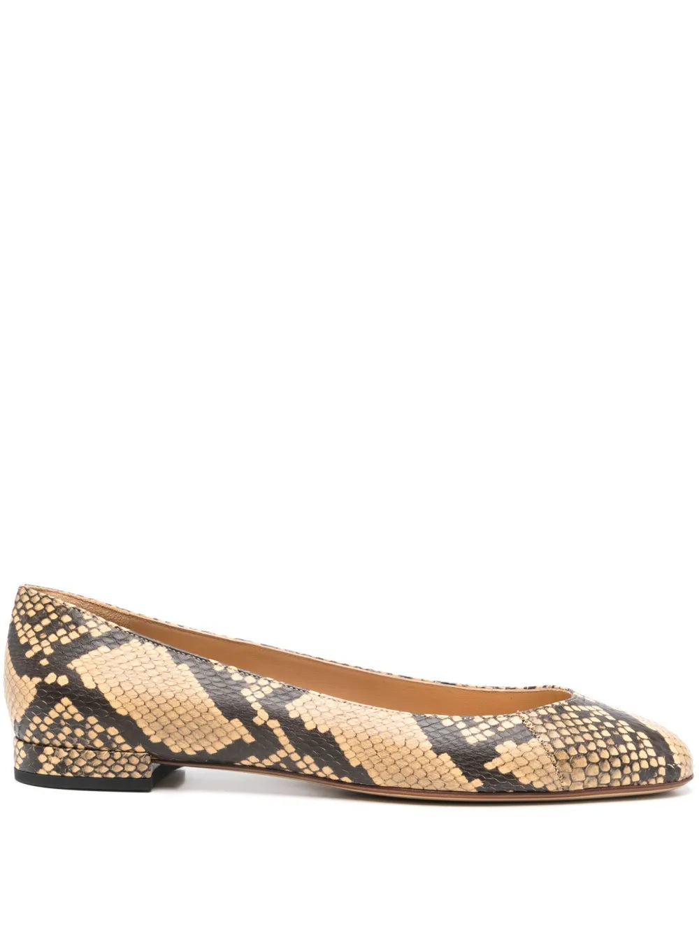 Francesco Russo python-print ballerina shoes