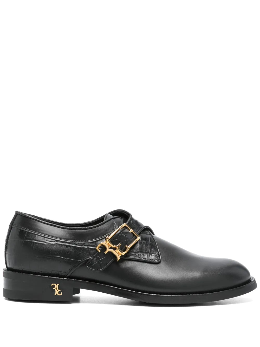 Billionaire croc-effect panel Derby shoes