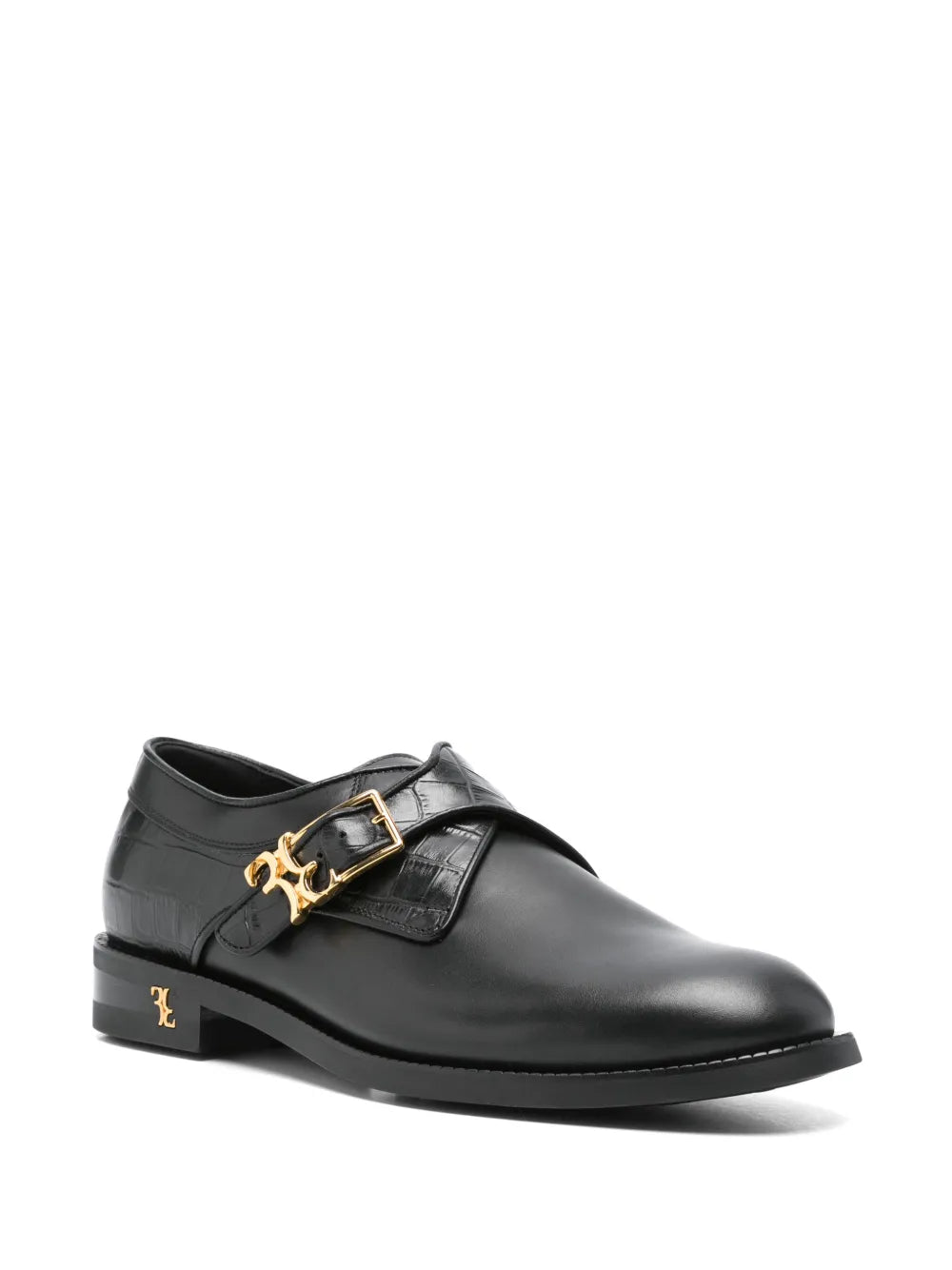 Billionaire croc-effect panel Derby shoes