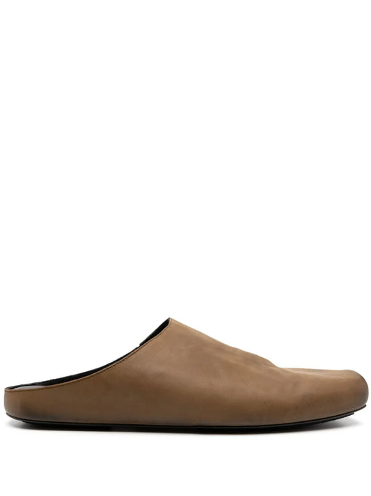 Uma Wang square-toe leather slippers