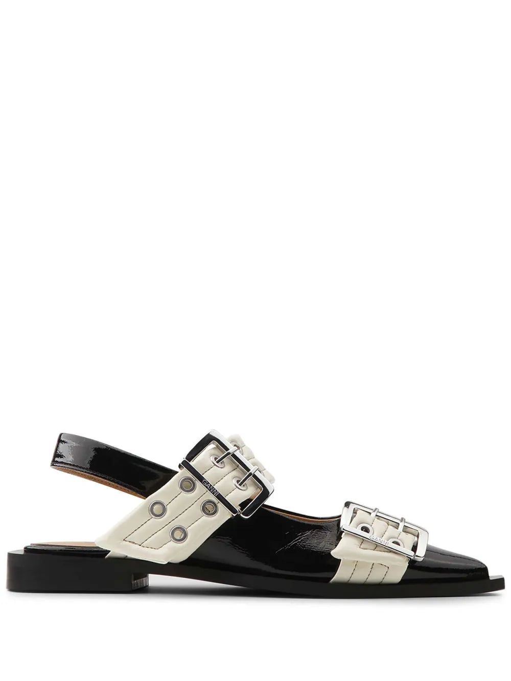 GANNI buckle-detail ballet flats